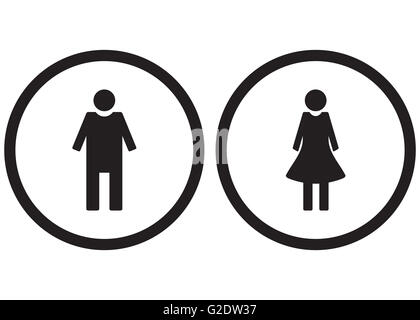 Symbolsatz Geschlecht männlich und weiblich. Symbol-WC Toilette, Lady und Gentleman, Vektor-illustration Stockfoto