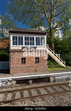 Altes Signal Box Llandrindod Wells Powys, Wales UK Stockfoto