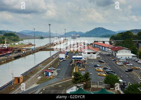 Miraflores Locks Besucherzentrum, Panamakanal, Panama City, Panama, Mittelamerika Stockfoto