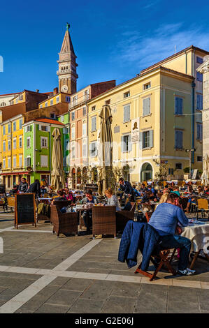 Slowenien-Küste und Kras Piran - quadratische Tartini Stockfoto