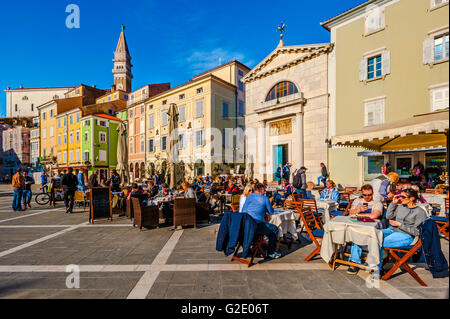 Slowenien-Küste und Kras Piran - quadratische Tartini Stockfoto