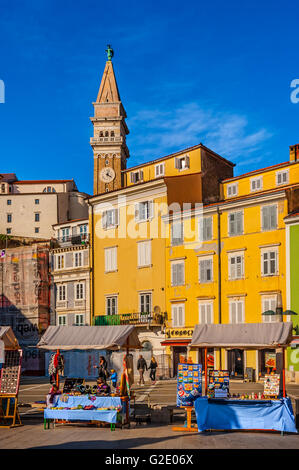 Slowenien-Küste und Kras Piran - quadratische Tartini Stockfoto