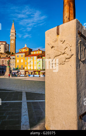 Slowenien-Küste und Kras Piran - quadratische Tartini Stockfoto