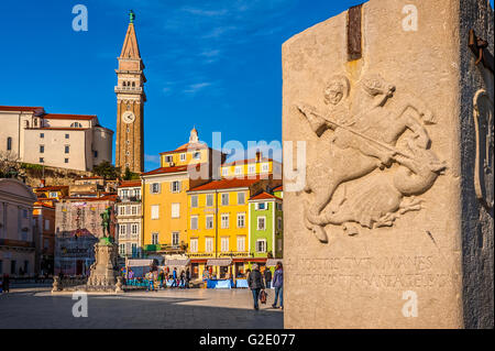 Slowenien-Küste und Kras Piran - quadratische Tartini Stockfoto