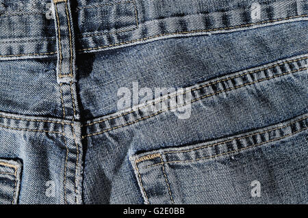 Rückseite Jeansblau Textur oder Hintergrund Stockfoto