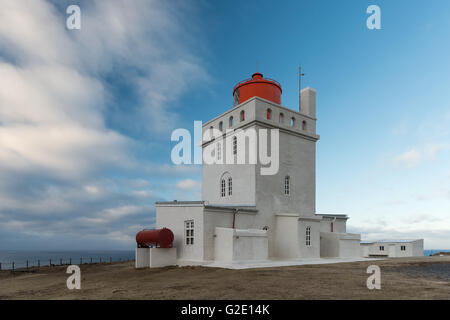 Leuchtturm, Dyrhólaey, Vík Í Mýrdal, südlichen Region, Island Stockfoto