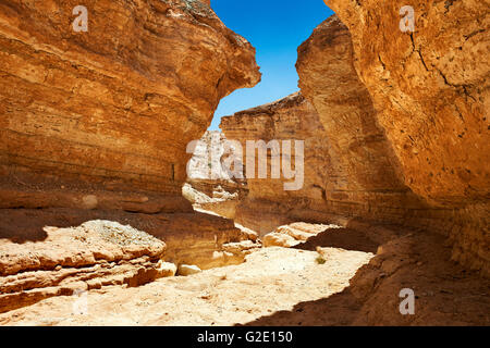 Mides Schlucht in der Nähe der Oase von mides, Sahara, Tunesien Stockfoto