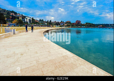 Slowenien-Küste und Kras Portoroz - Küste und Strand Stockfoto