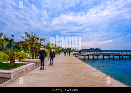 Slowenien-Küste und Kras Portoroz - Küste und Strand Stockfoto