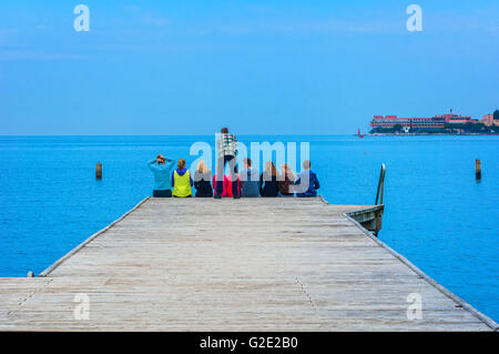 Slowenien-Küste und Kras Portoroz - Küste und Strand Stockfoto