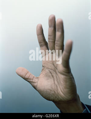Ausgestreckten linken Hand Stockfoto