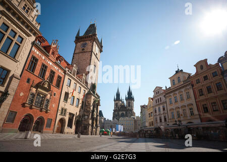 Astronomische Uhr, Altstädter Ring, Prag, Tschechische Republik Stockfoto