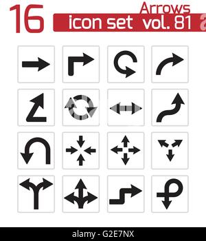 Vektor-schwarze Symbol Pfeile Icons auf weißem Hintergrund Stock Vektor