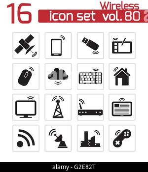Vektor schwarz WLAN-Icons set auf weißem Hintergrund Stock Vektor