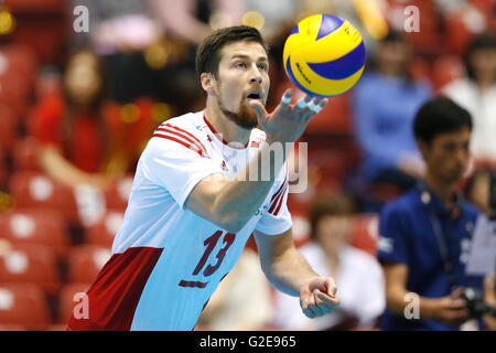 Michal Kubiak (POL), 28. Mai 2016 - Volleyball: Herren Volleyball World Finalqualifikation für die Olympischen Spiele in Rio De Janeiro 2016-match zwischen Polen 3-2 Kanada am Tokyo Metropolitan Gymnasium, Tokio, Japan.  (Foto von Sho Tamura/AFLO SPORT) Stockfoto