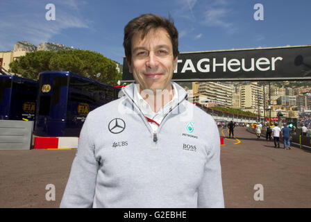 Monaco, Monte Carlo - 28. Mai 2016: FIA Formula One World Championship mit Toto Wolff, Mercedes AMG Petronas | weltweite Nutzung Stockfoto