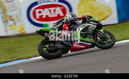 Donington Park, Derby, UK. 29. Mai 2016 #1 Jonathan Rea Goddards Ecke beenden beenden 2. in Rennen zwei Credit: Steven Reh/Alamy Live News Stockfoto