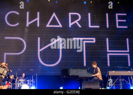 Lissabon, Portugal. 28. Mai 2016. 1. Konzert am letzten Tag des Rock in Rio 2016 mit Charlie Puth. Mai 28. Lissabon, Portugal. Bildnachweis: Gonçalo Silva/Alamy Live-Nachrichten Stockfoto