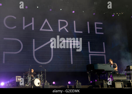 Lissabon, Portugal. 28. Mai 2016. 1. Konzert am letzten Tag des Rock in Rio 2016 mit Charlie Puth. Mai 28. Lissabon, Portugal. Bildnachweis: Gonçalo Silva/Alamy Live-Nachrichten Stockfoto