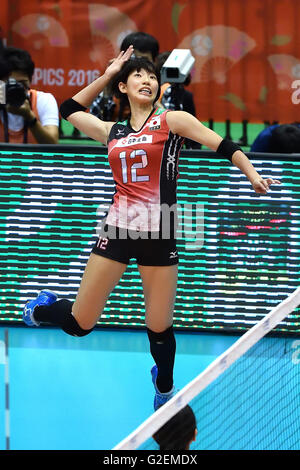 Yuki Ishii (JPN), 14. Mai 2016 - Volleyball: Damen Volleyball World Finalqualifikation für die Olympischen Spiele in Rio De Janeiro 2016-match zwischen Japan 3: 0 Peru am Tokyo Metropolitan Gymnasium in Tokio, Japan. (Foto von Ryu Makino/AFLO) Stockfoto