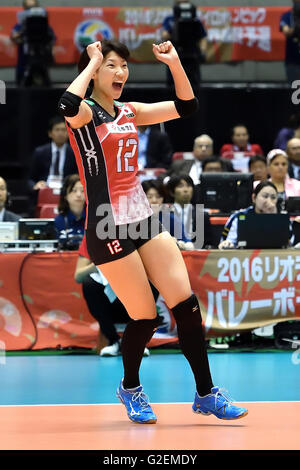 Yuki Ishii (JPN), 14. Mai 2016 - Volleyball: Damen Volleyball World Finalqualifikation für die Olympischen Spiele in Rio De Janeiro 2016-match zwischen Japan 3: 0 Peru am Tokyo Metropolitan Gymnasium in Tokio, Japan. (Foto von Ryu Makino/AFLO) Stockfoto