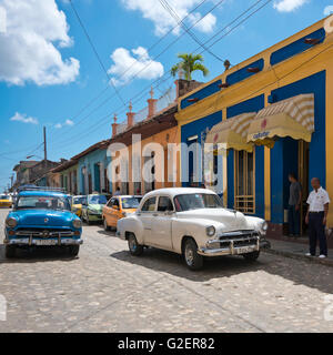 Quadratische Straßenansicht in Trinidad, Kuba. Stockfoto