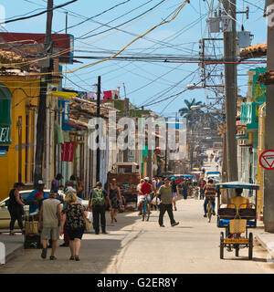 Quadratische Straßenansicht in Trinidad, Kuba. Stockfoto