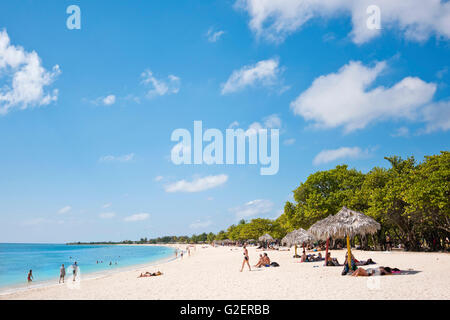 Horizontale Ansicht von Playa Ancon in der Nähe von Trinidad, Kuba. Stockfoto