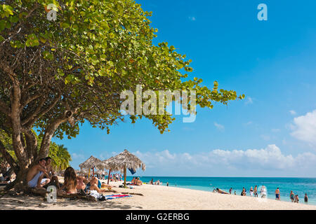 Horizontale Ansicht von Playa Ancon in der Nähe von Trinidad, Kuba. Stockfoto