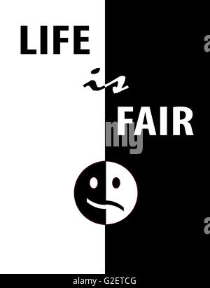 Eine Illustration "Life is Fair" Stockfoto