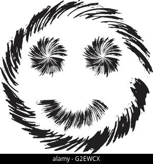 Lächeln Gesicht Grunge Symbol Symbol Emoji Stock Vektor