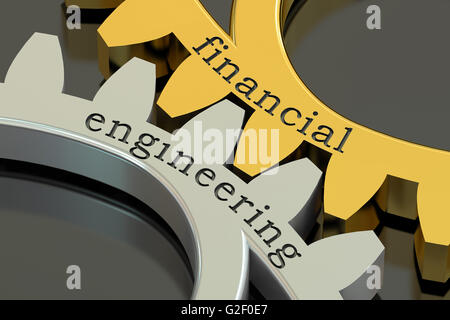 Financial Engineering-Konzept auf die Zahnräder, 3D rendering Stockfoto