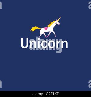 Schöne Vector Illustration mit fabelhaften Tier das Einhorn Stock Vektor
