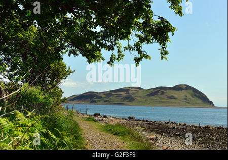 Davaar Insel an der Mündung des Campbeltown Loch aus dem Osten von Kintyre, in Argyll and Bute, Scotland Stockfoto