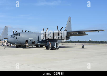 Der zweite Prototyp des AC-130J Ghostrider während Testaktivität an Hurlburt Field Air Force Base in Florida. Stockfoto