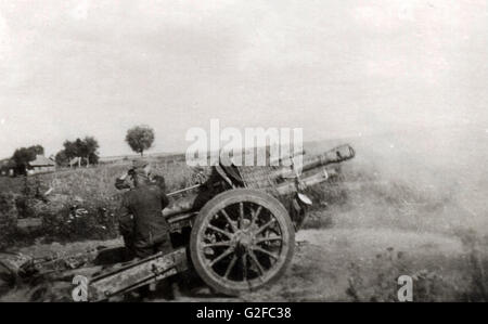 Deutsche Artillerie an der Ostfront 1943 Stockfoto