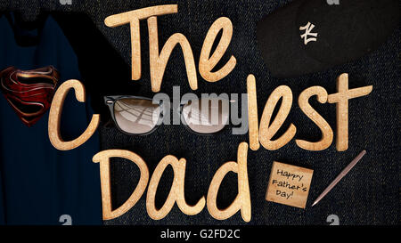 Der coolste Dad glückliche Vatertag Stockfoto