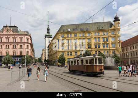 Die Liberty Square, dem Zentrum von Brno in Tschechien. Stockfoto