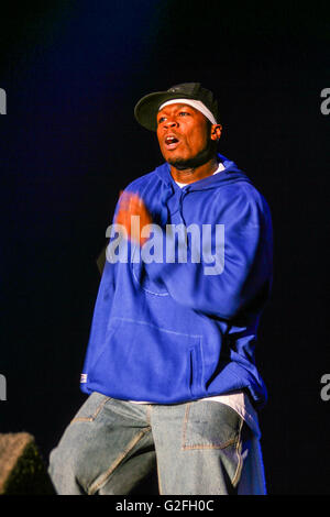 50 Cent, 50 Cent, die Durchführung auf der Hauptbühne auf dem Reading Festival 2004, England, Vereinigtes Königreich. Stockfoto