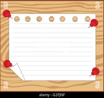 Die Wand vom Baum und Blatt Papier auf sie. Vektor-illustration Stock Vektor