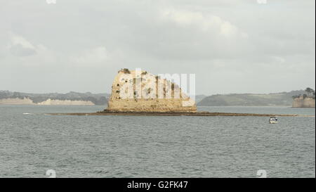 Eine isolierte Felsen aus der Gulf Harbour, Whangaparoa, Auckland, Neuseeland Stockfoto