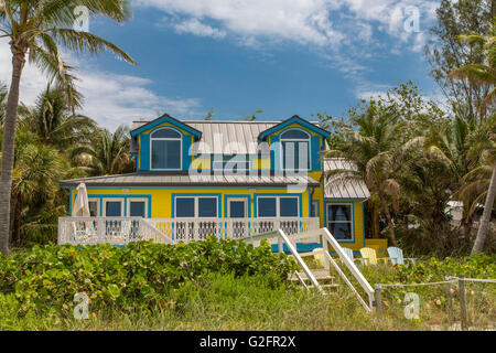 Ferienhaus am Strand am Golf von Mexiko auf Captiva Island, Florida Stockfoto