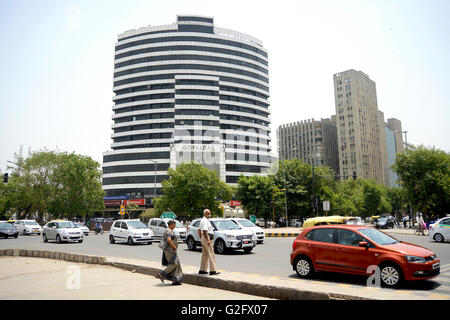 Connaught Place Market Commercial Business Center Finanzviertel New Delhi, Indien Stockfoto
