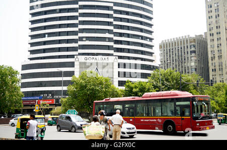 Connaught Place Market Commercial Business Center Finanzviertel New Delhi, Indien Stockfoto