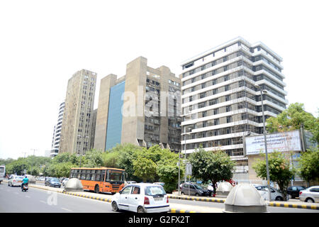 Connaught Place Market Commercial Business Center Finanzviertel New Delhi, Indien Stockfoto