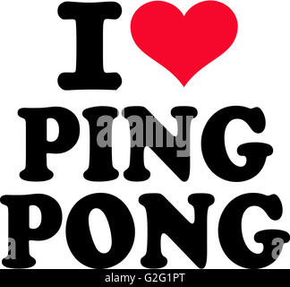 Ich liebe Ping-pong Stockfoto