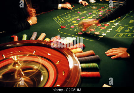 Nevada - Las Vegas. Roulette-Spieler Stockfoto