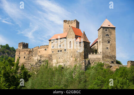 Schloss Burg Hardegg, Nationalpark Thayatal, Hardegg, Waldviertel, Niederösterreich, Österreich Stockfoto