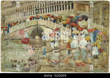 Brasilien von Maurice Prendergast - Schirme im Regen - Museum of Fine Arts, Boston Stockfoto