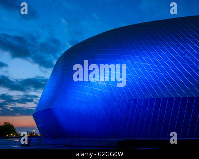 National Aquarium Dänemark, Den Blå Planet in der Abenddämmerung, Kopenhagen, Dänemark, Europa Stockfoto